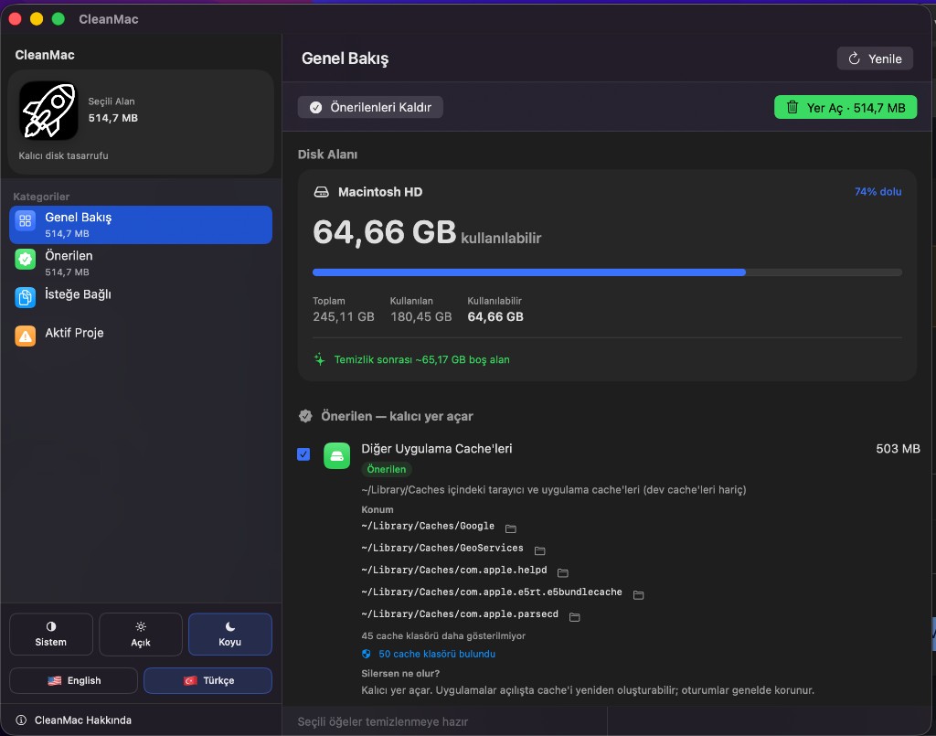 CleanMac screen 1